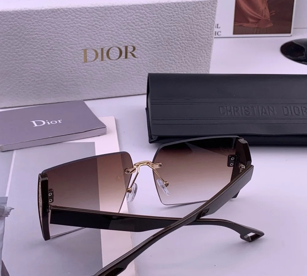 Dior Rimless Gradient Lens Sunglasses with Cutout Temple Detail